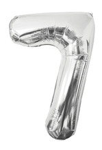 Folieballon nummer 7 H60 cm sølv 